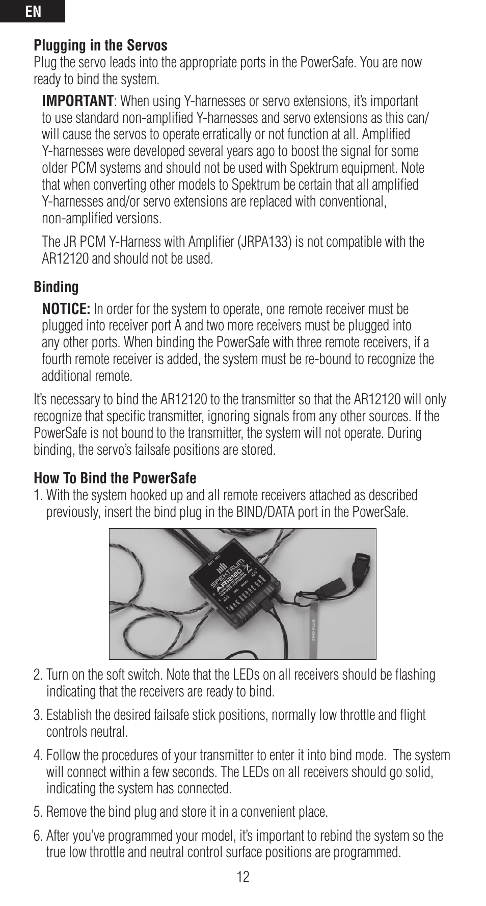 Spektrum SPMAR12120 User Manual | Page 12 / 92