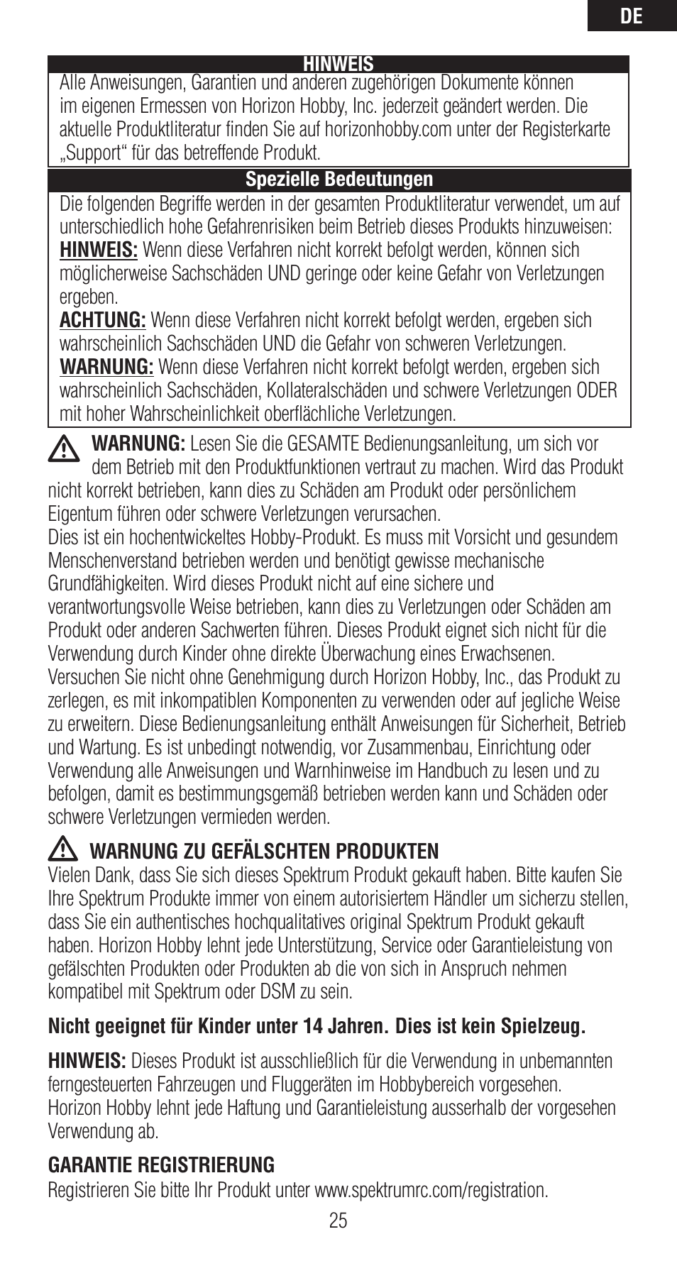 Spektrum SPMAR12120 User Manual | Page 25 / 92