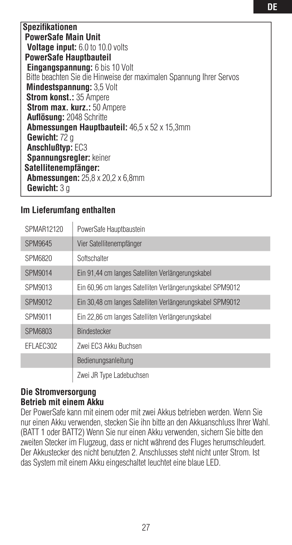 Spektrum SPMAR12120 User Manual | Page 27 / 92