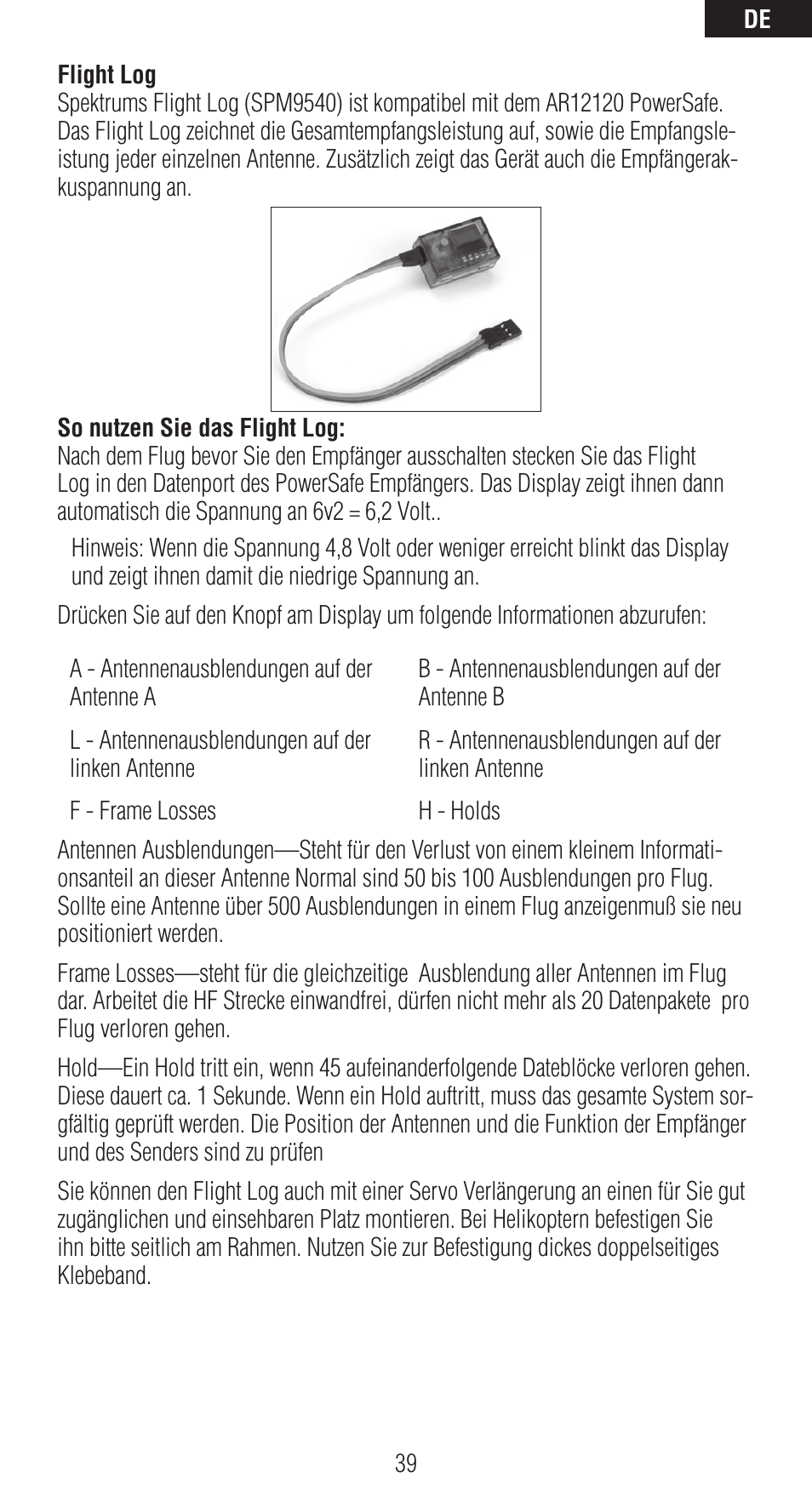 Spektrum SPMAR12120 User Manual | Page 39 / 92