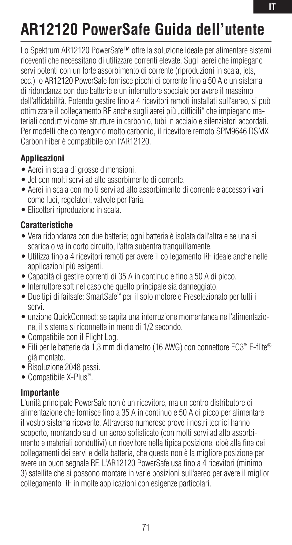 Spektrum SPMAR12120 User Manual | Page 71 / 92