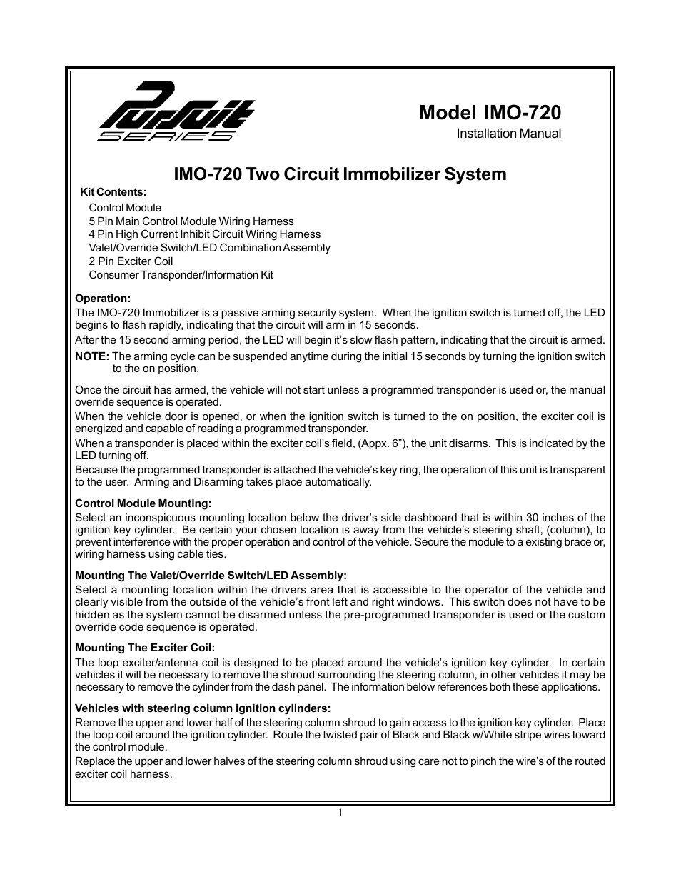 Audiovox IMO-720 User Manual | 5 pages