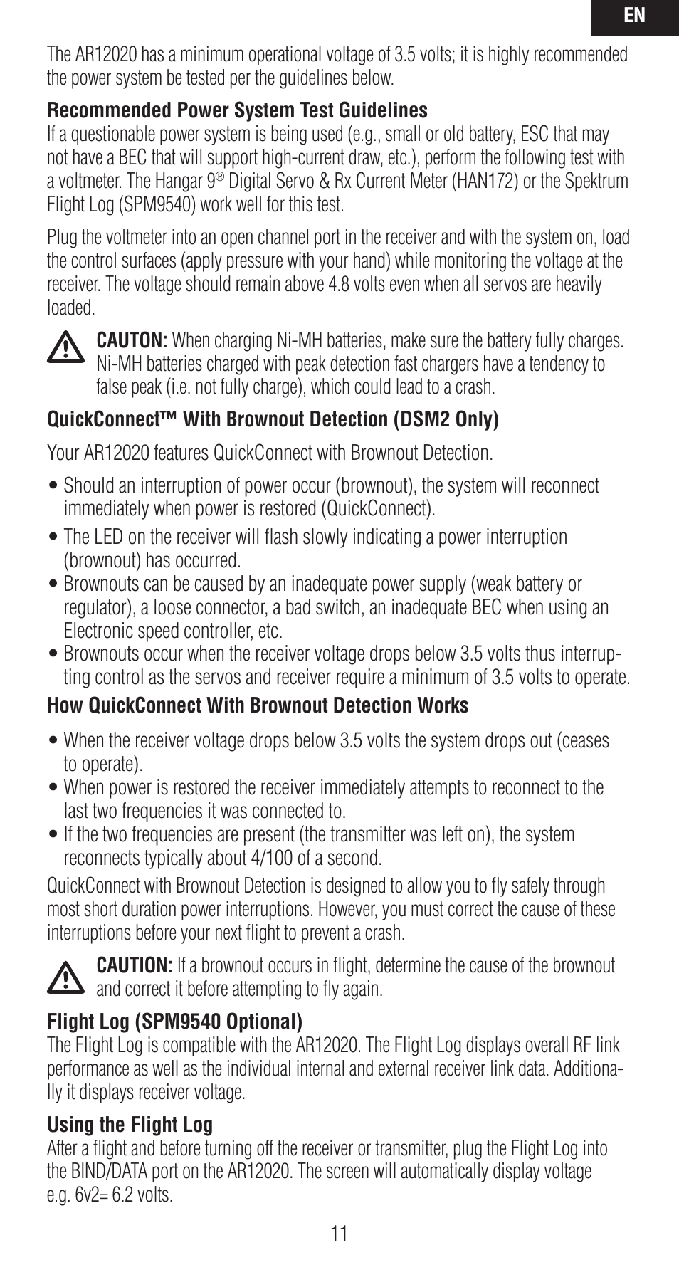 Spektrum SPMAR12020 User Manual | Page 11 / 72