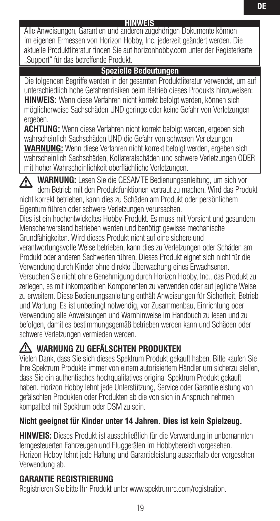 Spektrum SPMAR12020 User Manual | Page 19 / 72
