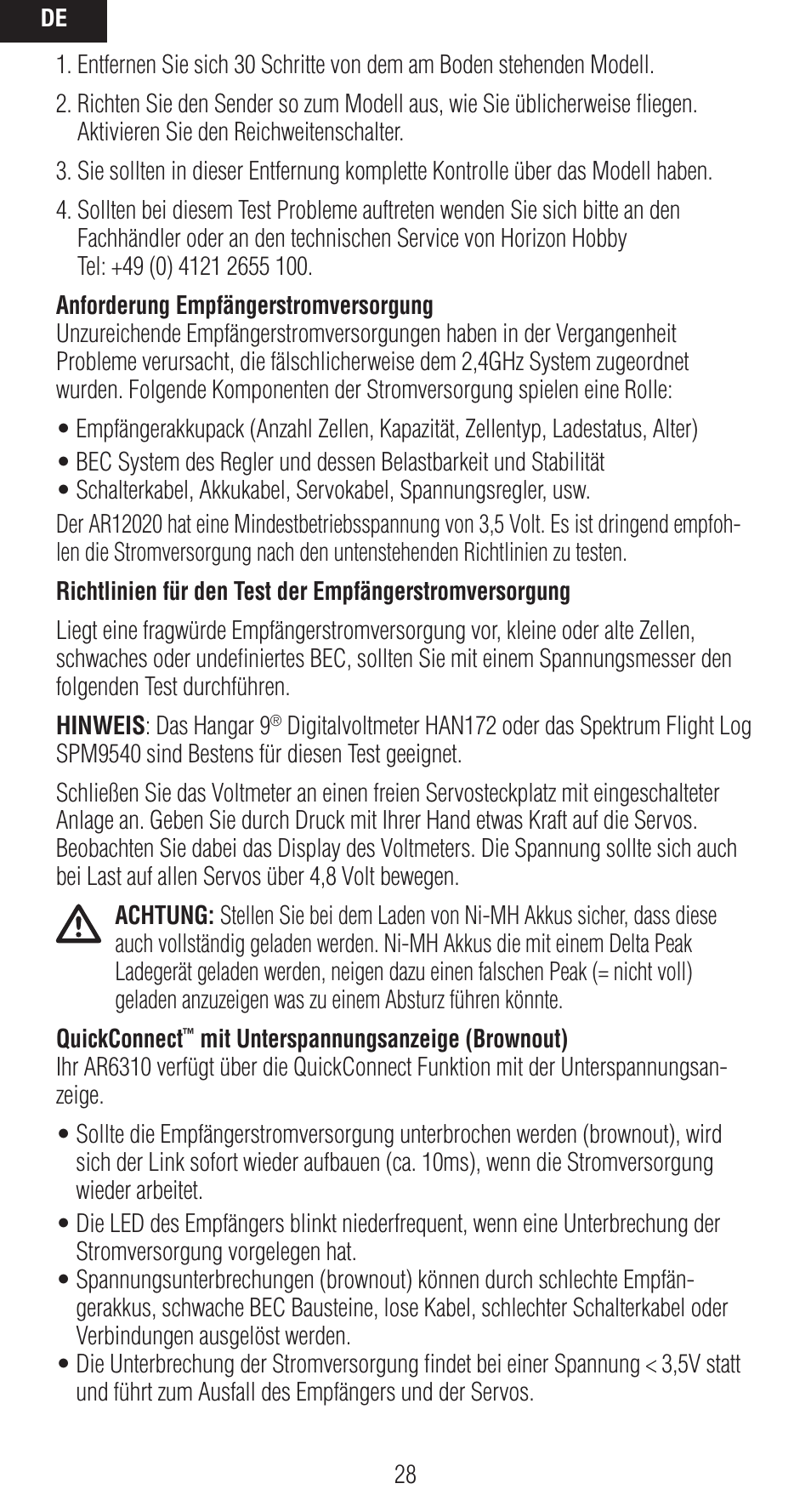 Spektrum SPMAR12020 User Manual | Page 28 / 72