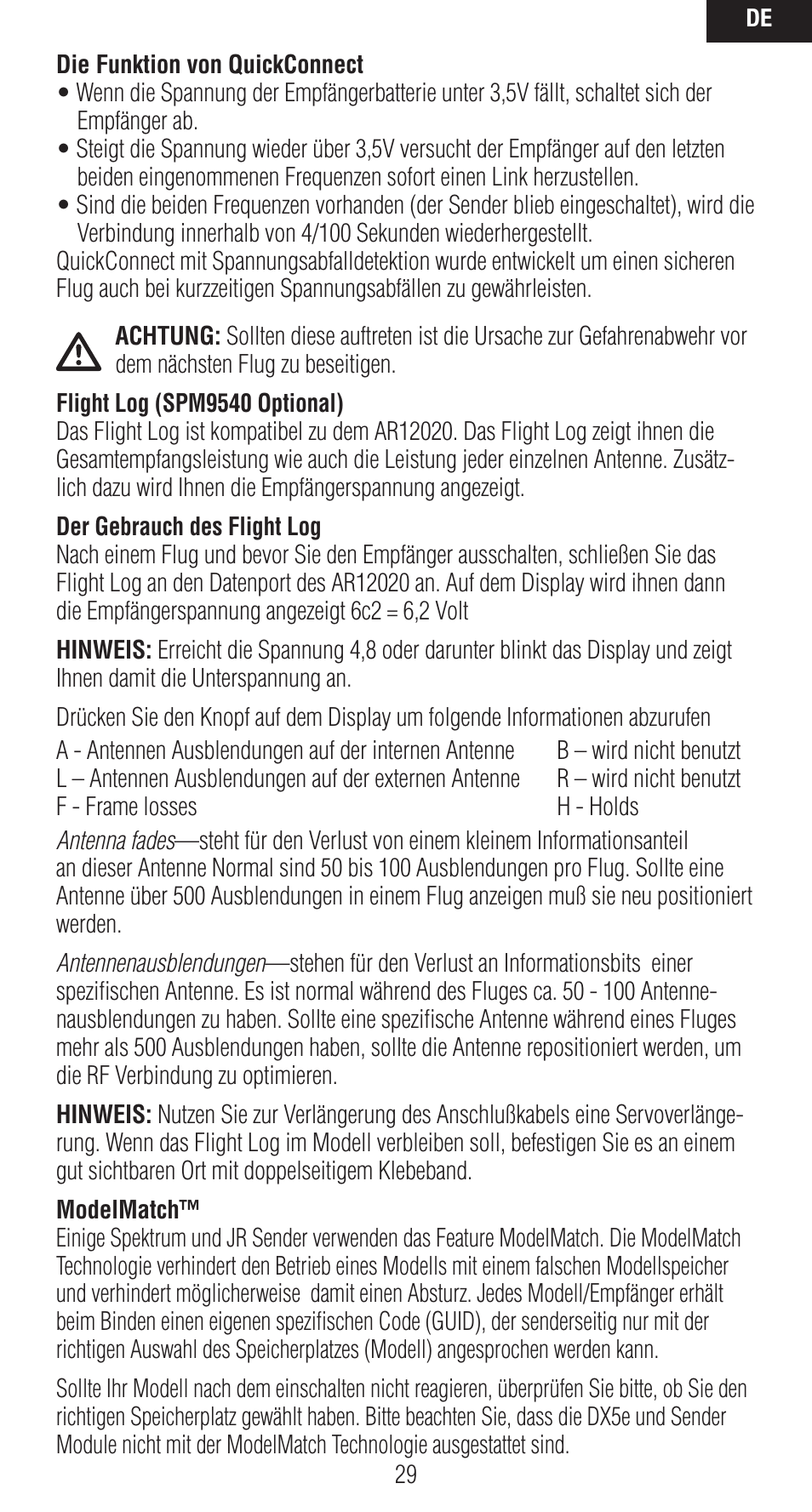 Spektrum SPMAR12020 User Manual | Page 29 / 72