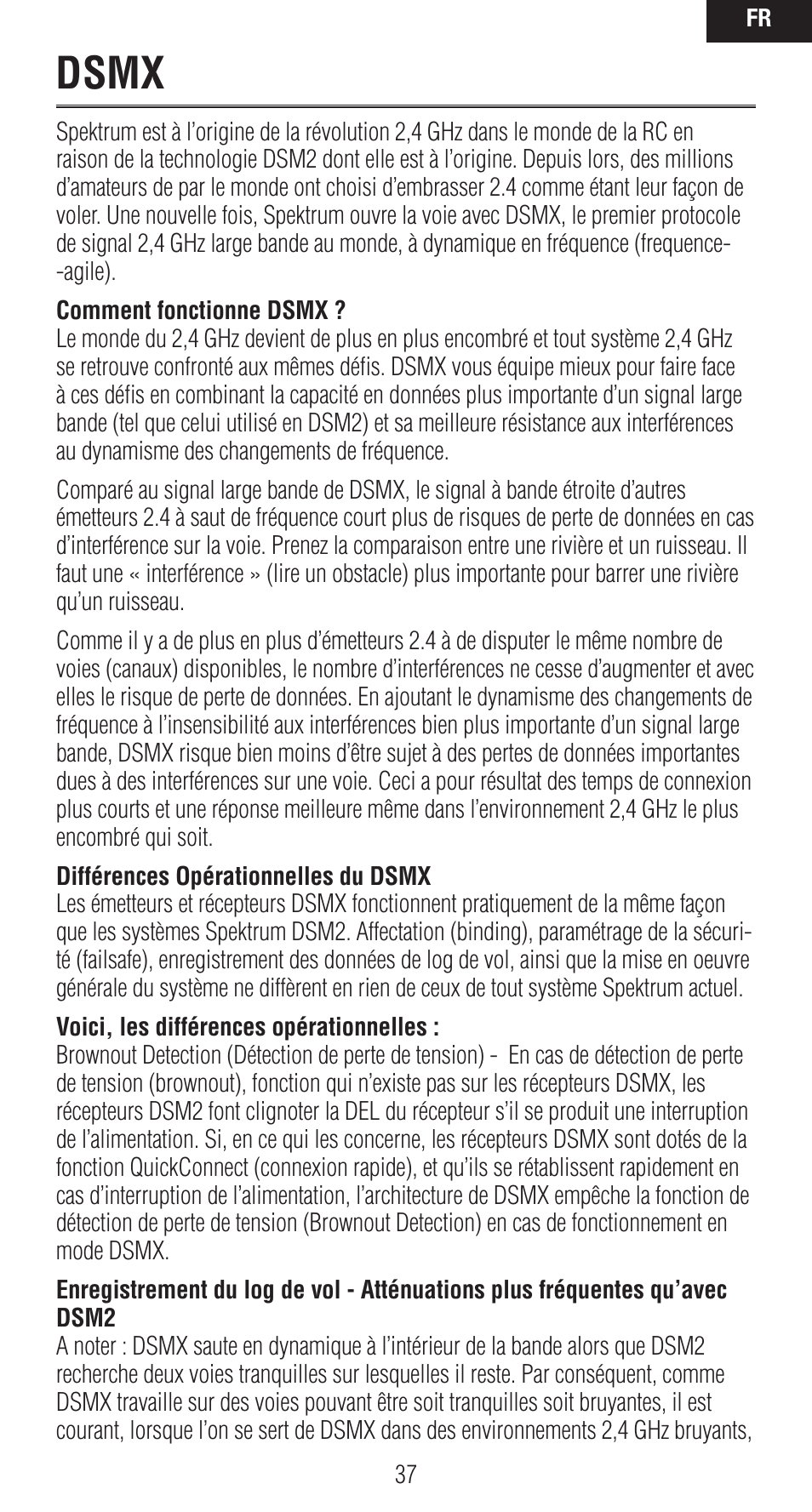 Dsmx | Spektrum SPMAR12020 User Manual | Page 37 / 72
