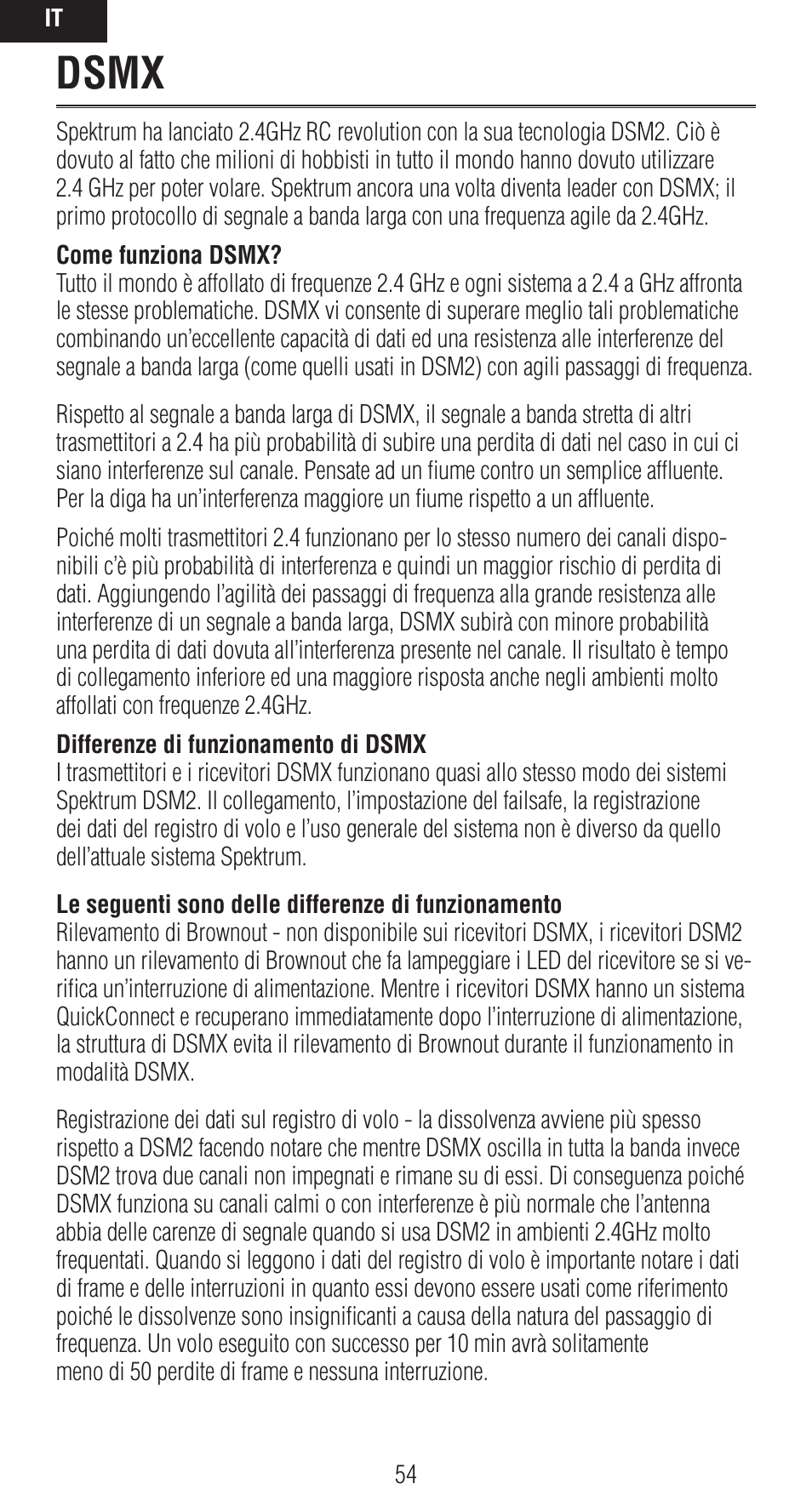 Dsmx | Spektrum SPMAR12020 User Manual | Page 54 / 72