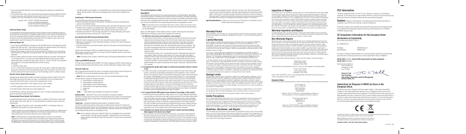 Fcc information, Caution, Inspection or repairs | Warranty inspection and repairs, Non-warranty repairs, Warranty period, Limited warranty, Damage limits, Safety precautions, Questions, assistance, and repairs | Spektrum SPMAR12000 User Manual | Page 2 / 2