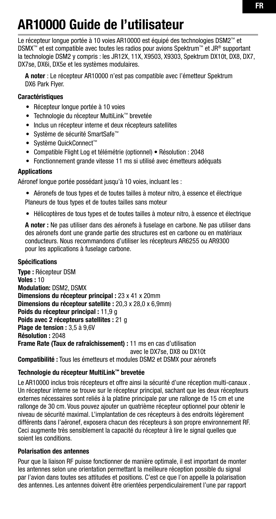 Spektrum SPMAR10000 User Manual | Page 35 / 60