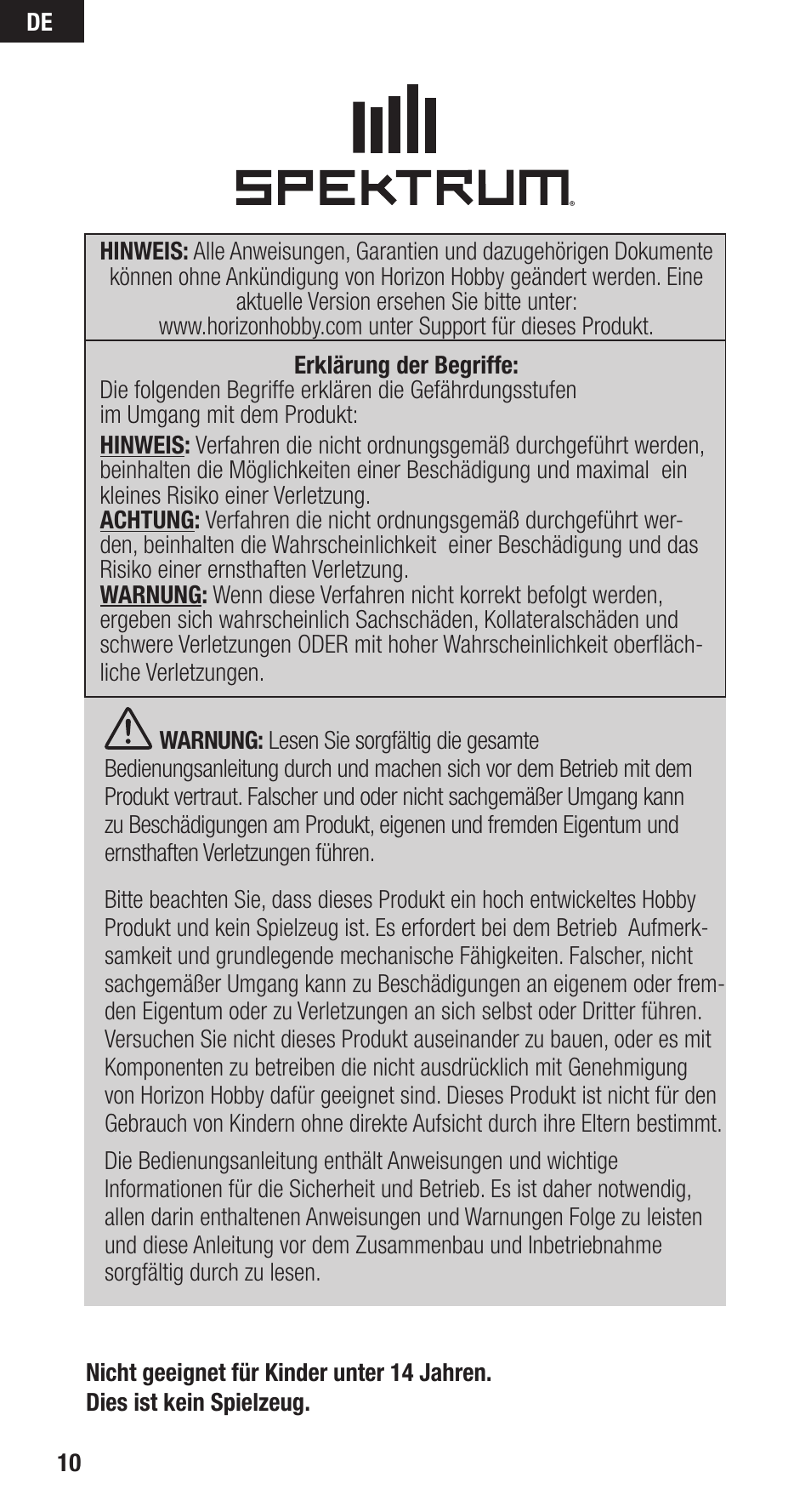 Spektrum SPMA9590 User Manual | Page 10 / 32