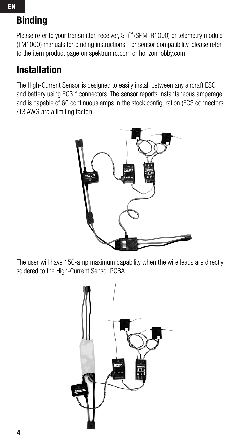 Binding, Installation | Spektrum SPMA9590 User Manual | Page 4 / 32