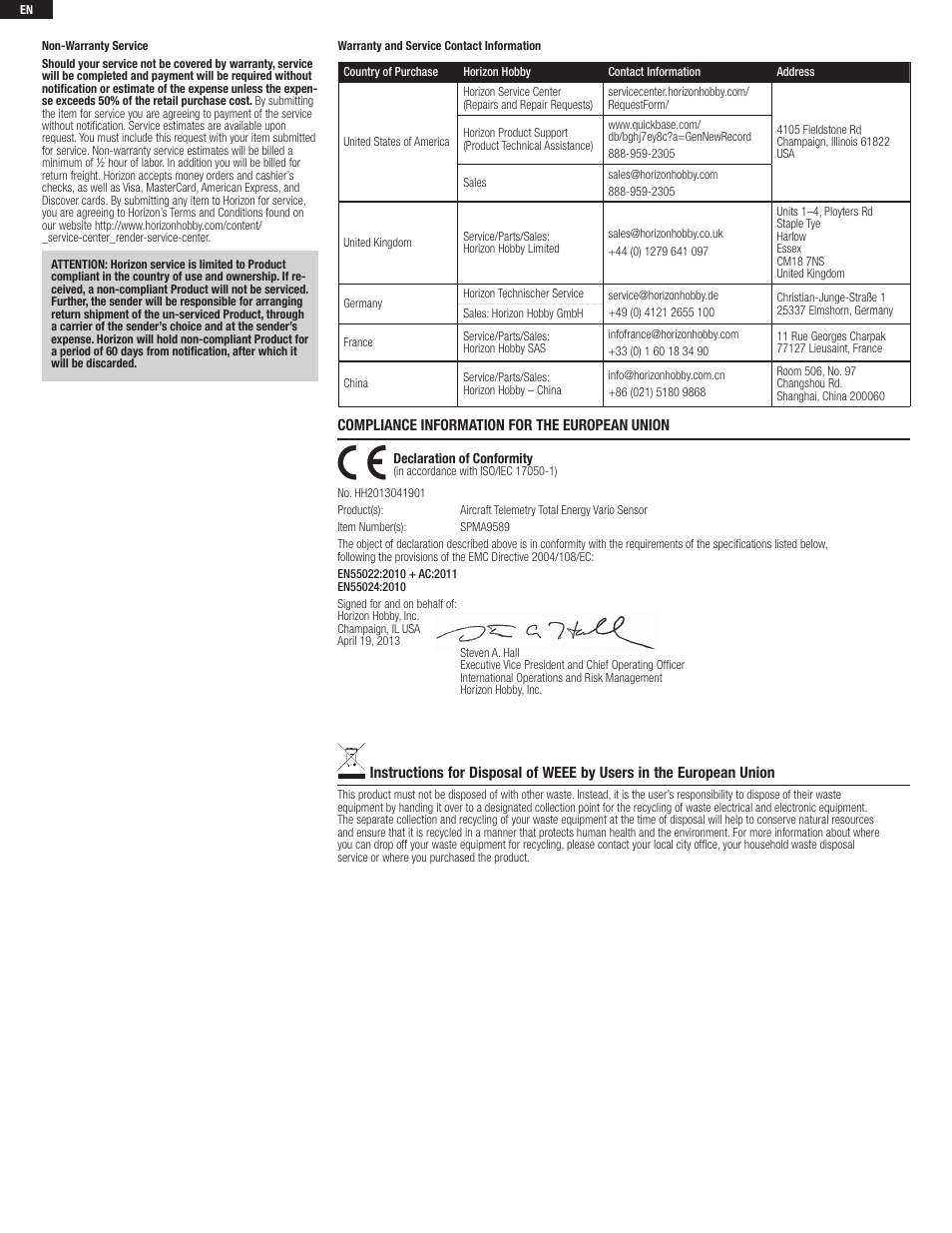 Spektrum SPMA9589 User Manual | Page 2 / 8