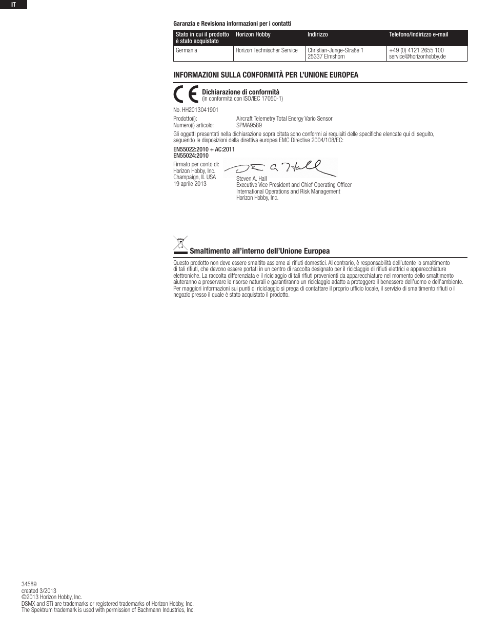 Spektrum SPMA9589 User Manual | Page 8 / 8