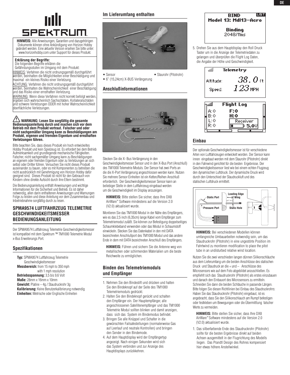 Spektrum SPMA9574 User Manual | Page 3 / 8