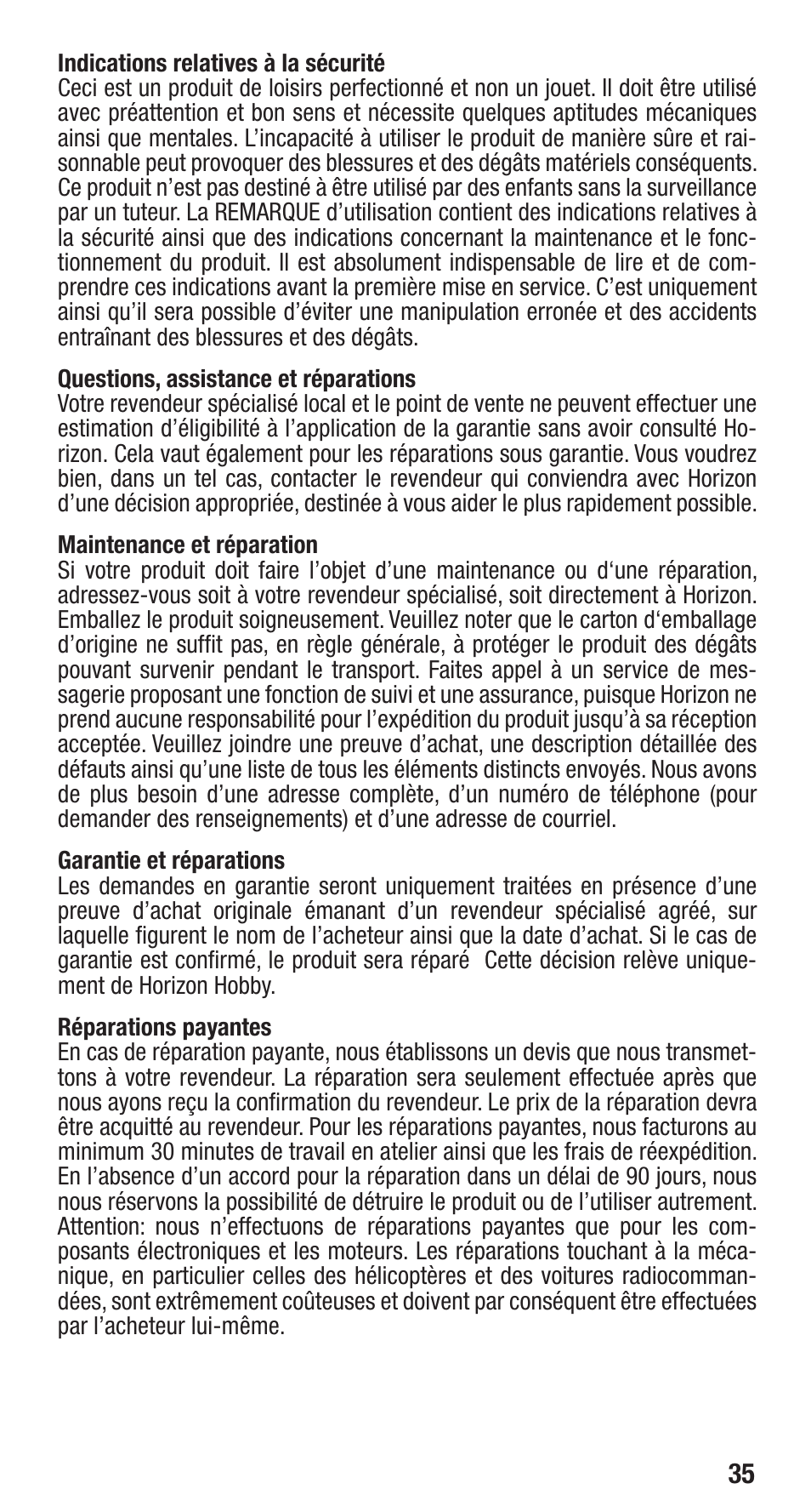 Spektrum SPMA3010 User Manual | Page 35 / 39