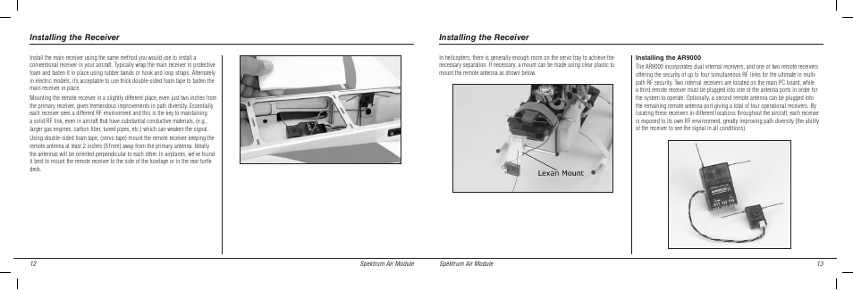 Installing the receiver | Spektrum SPMMSJR720 User Manual | Page 7 / 17
