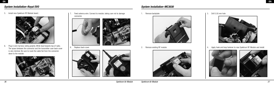 System installation–royal evo, System installation–mc3030 | Spektrum SPMMS3132 User Manual | Page 6 / 16