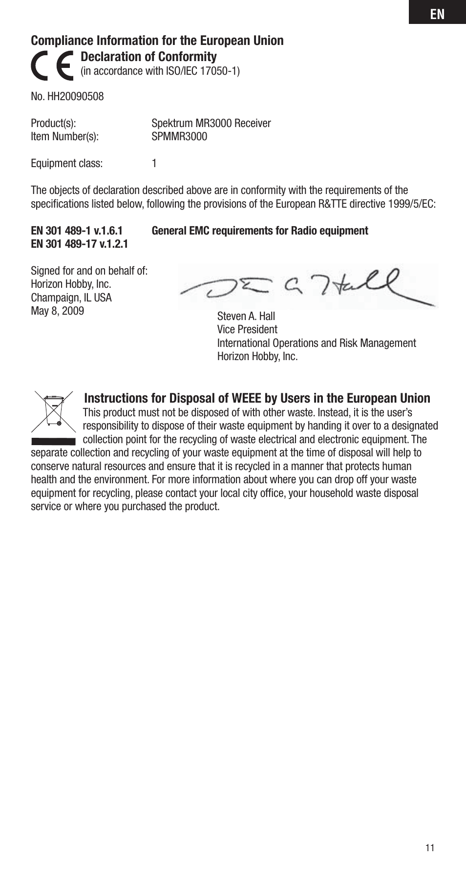 Spektrum SPMMR3000 User Manual | Page 11 / 44