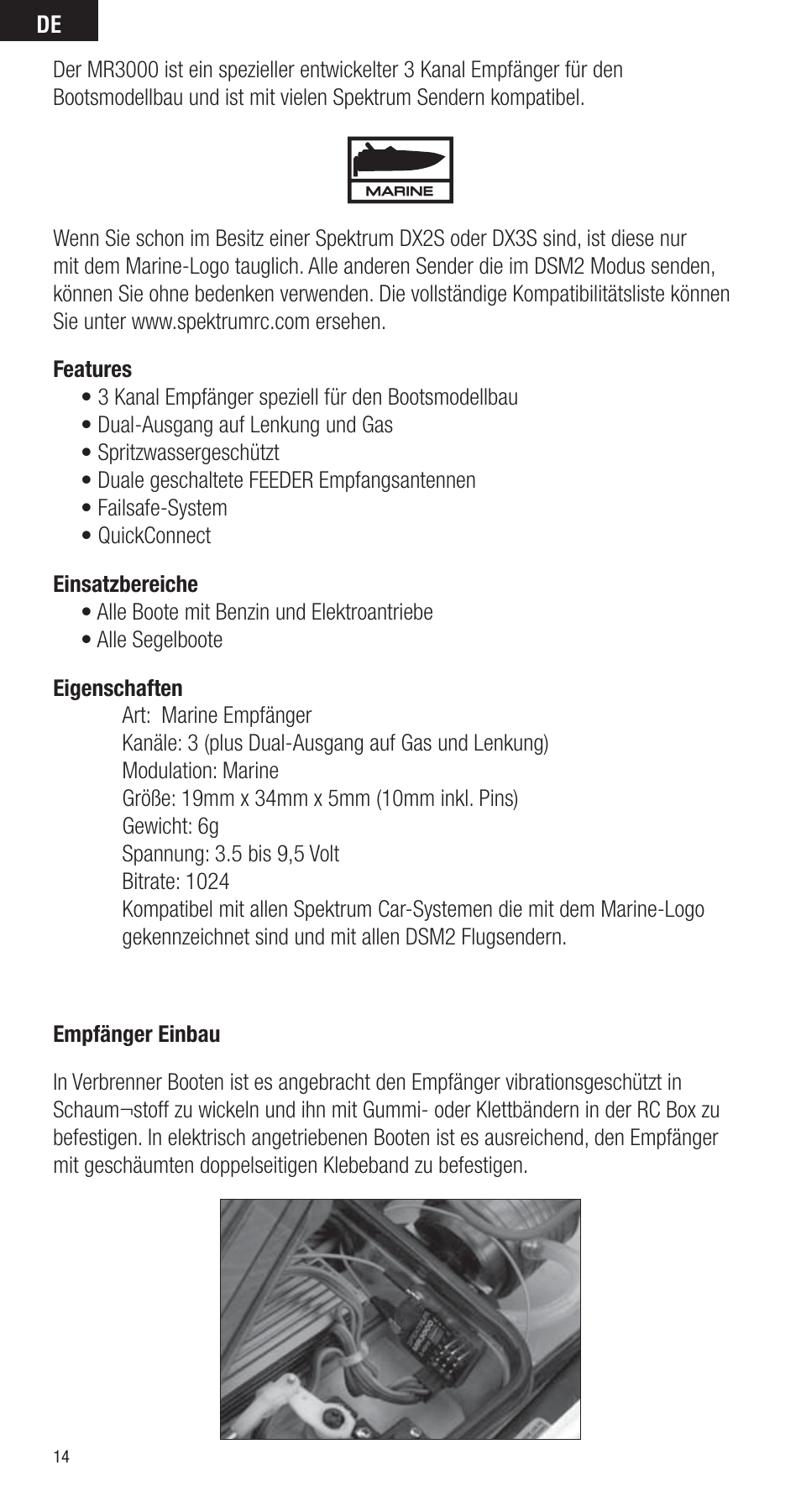 Spektrum SPMMR3000 User Manual | Page 14 / 44