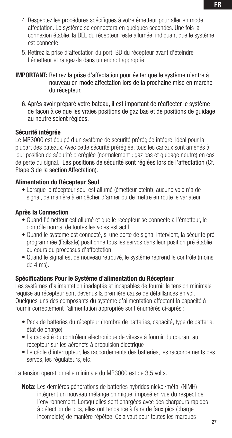 Spektrum SPMMR3000 User Manual | Page 27 / 44