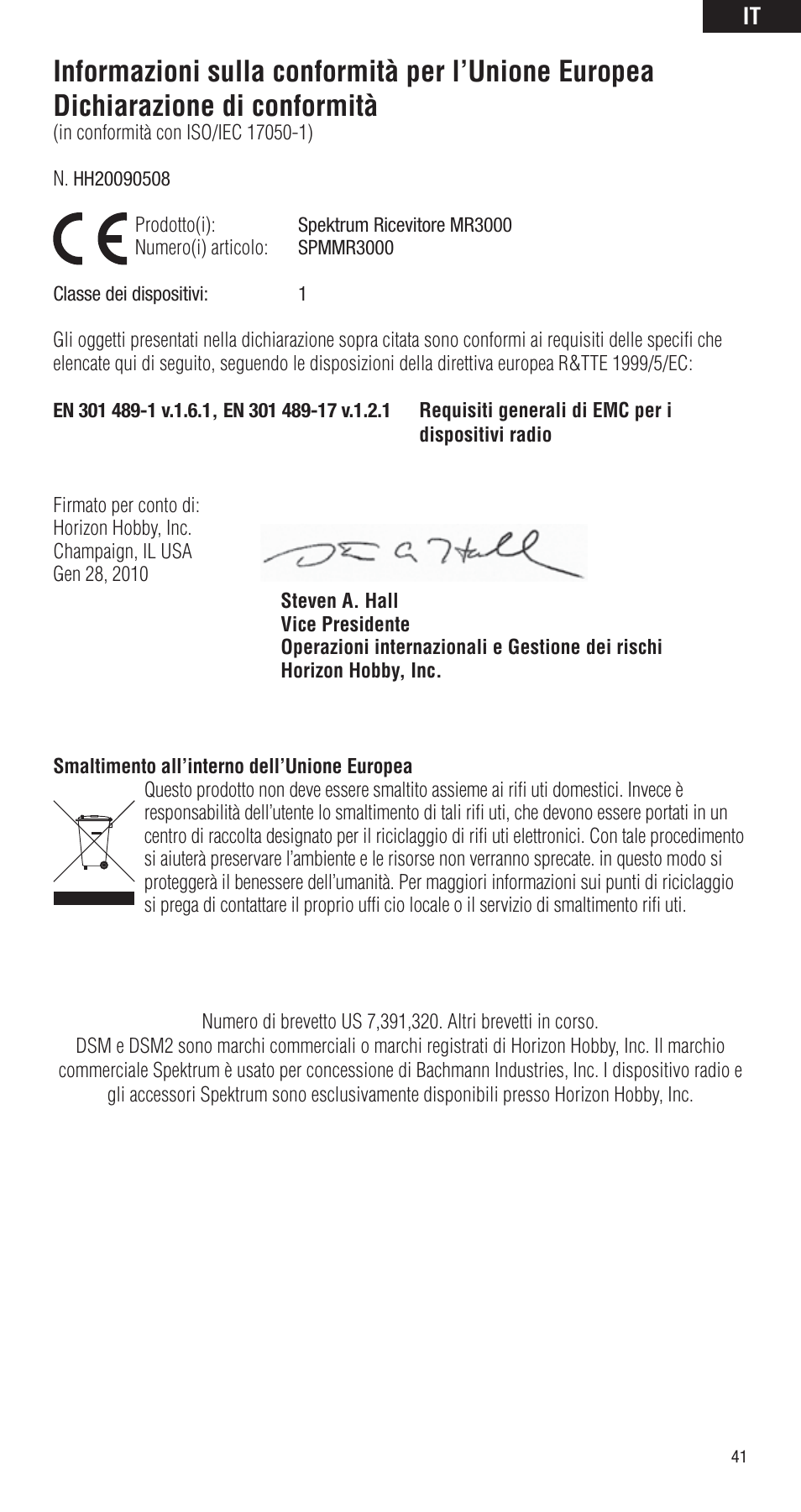 Spektrum SPMMR3000 User Manual | Page 41 / 44