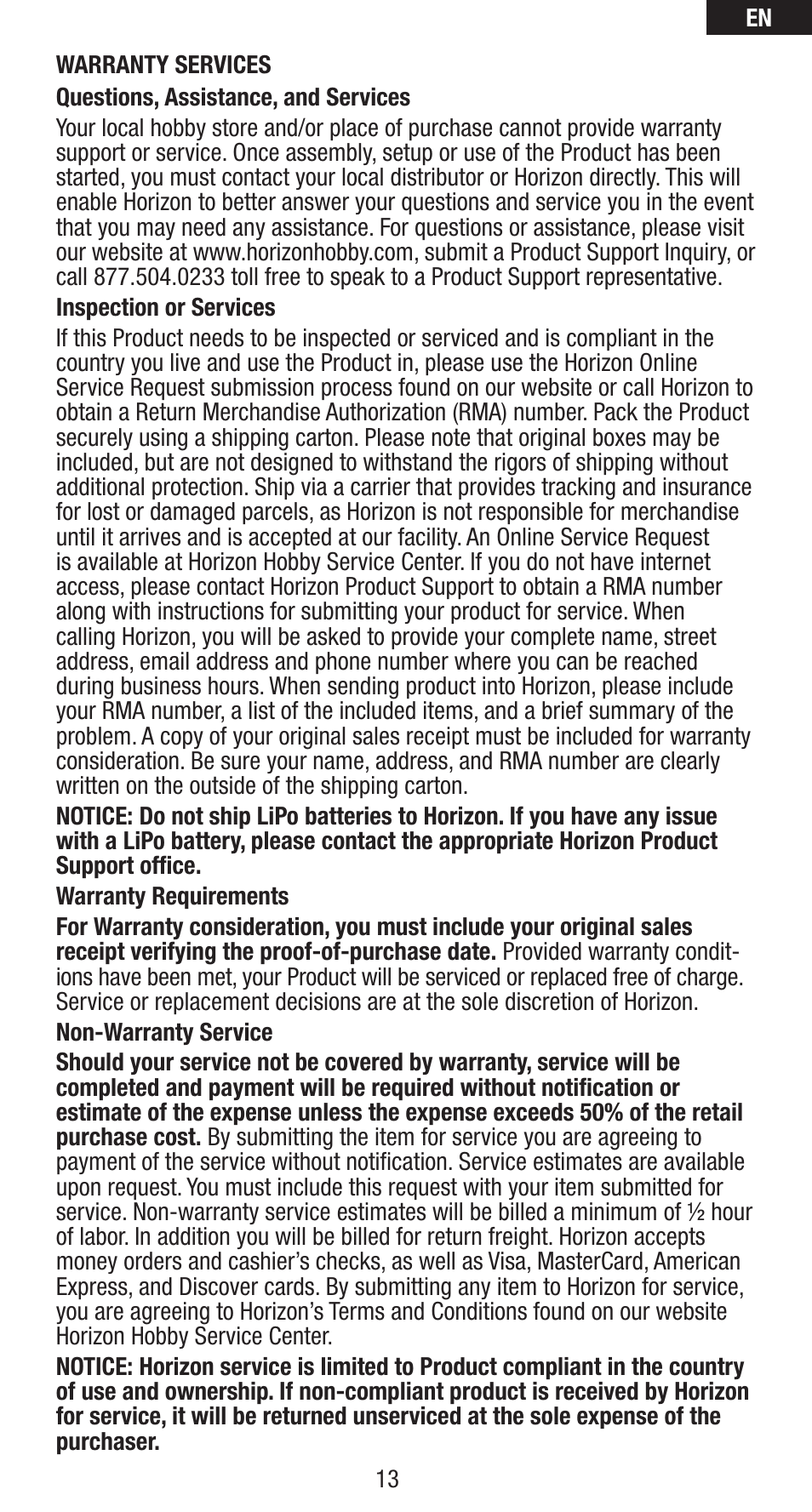 Spektrum SPMAS6410NBL User Manual | Page 13 / 16