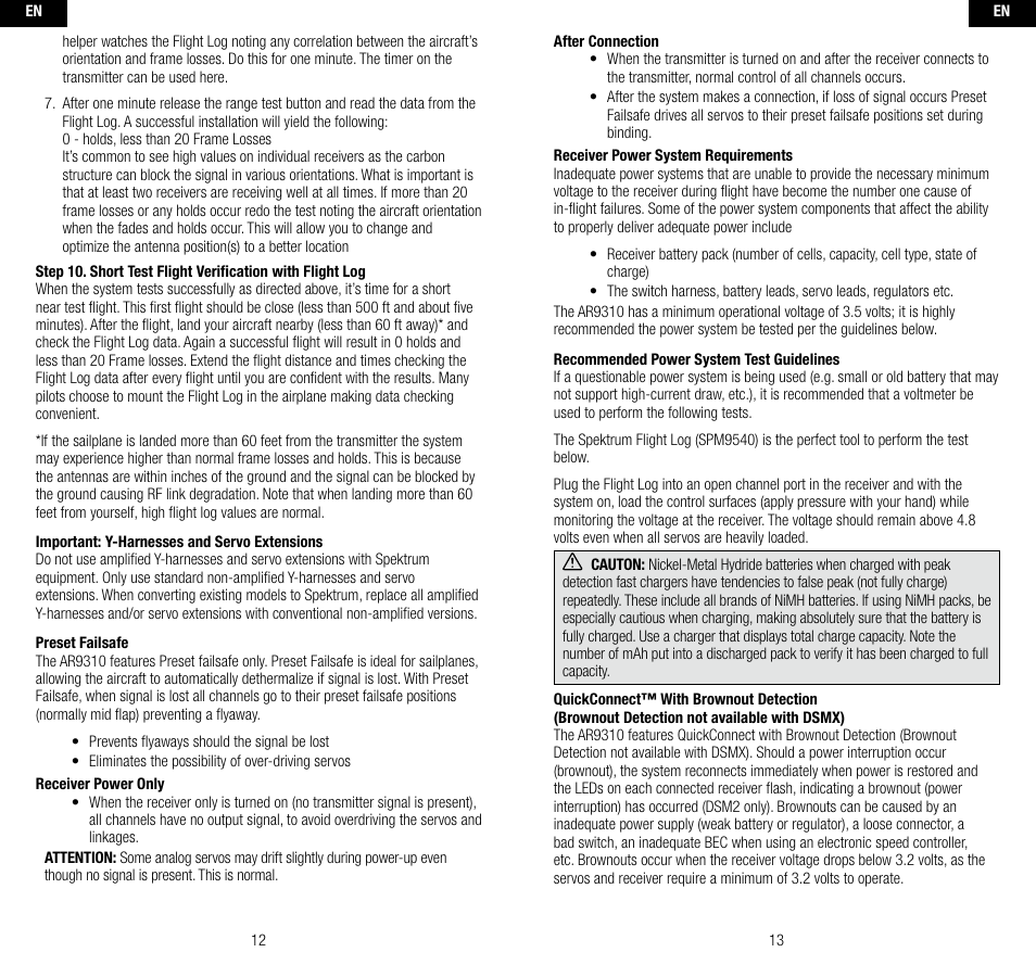 Spektrum SPMAR9310 User Manual | Page 7 / 45