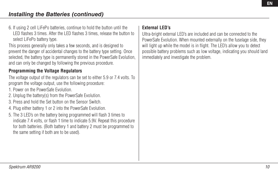 Spektrum SPMAR9200 User Manual | Page 10 / 92