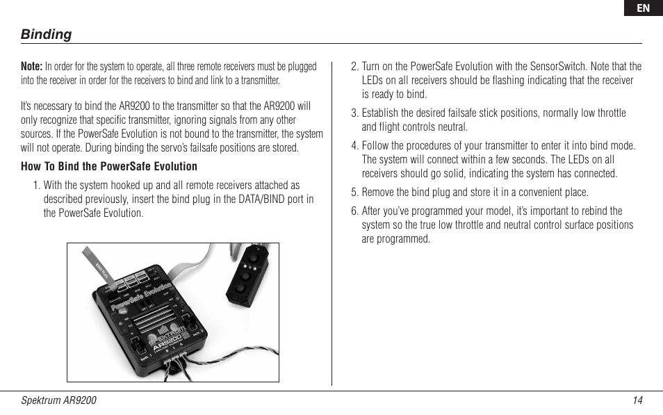 Spektrum SPMAR9200 User Manual | Page 14 / 92