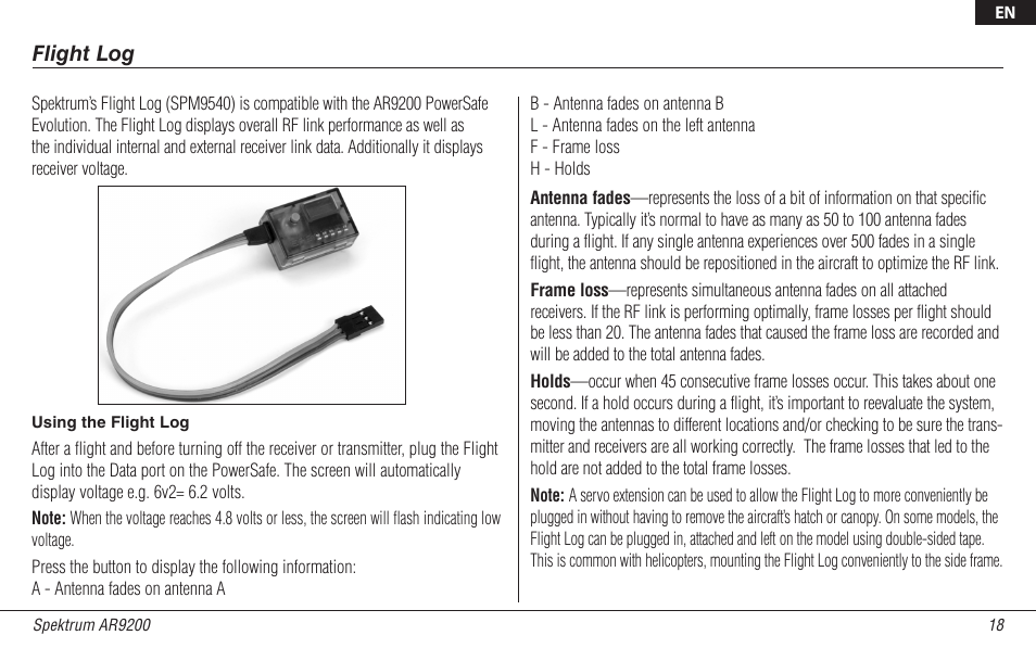 Spektrum SPMAR9200 User Manual | Page 18 / 92