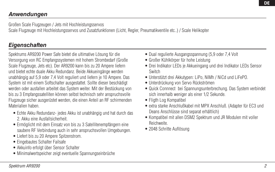 Spektrum SPMAR9200 User Manual | Page 24 / 92