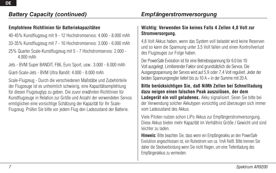 Spektrum SPMAR9200 User Manual | Page 29 / 92