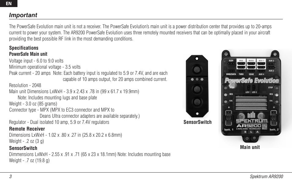 Spektrum SPMAR9200 User Manual | Page 3 / 92