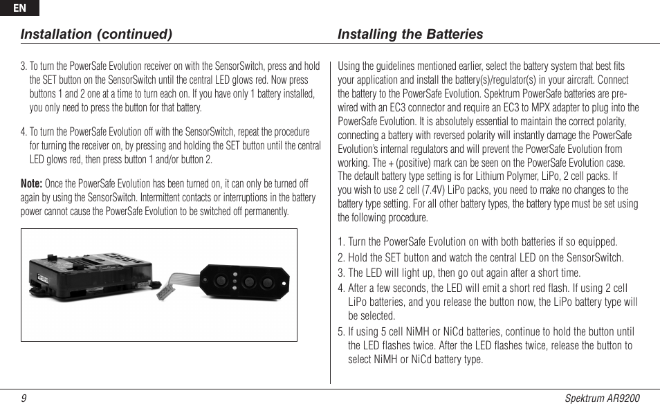 Spektrum SPMAR9200 User Manual | Page 9 / 92