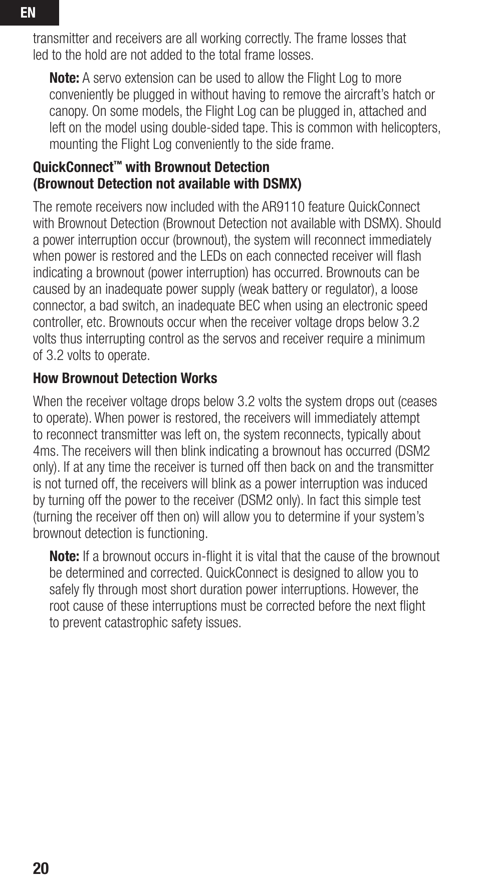 Spektrum SPMAR9110 User Manual | Page 20 / 100