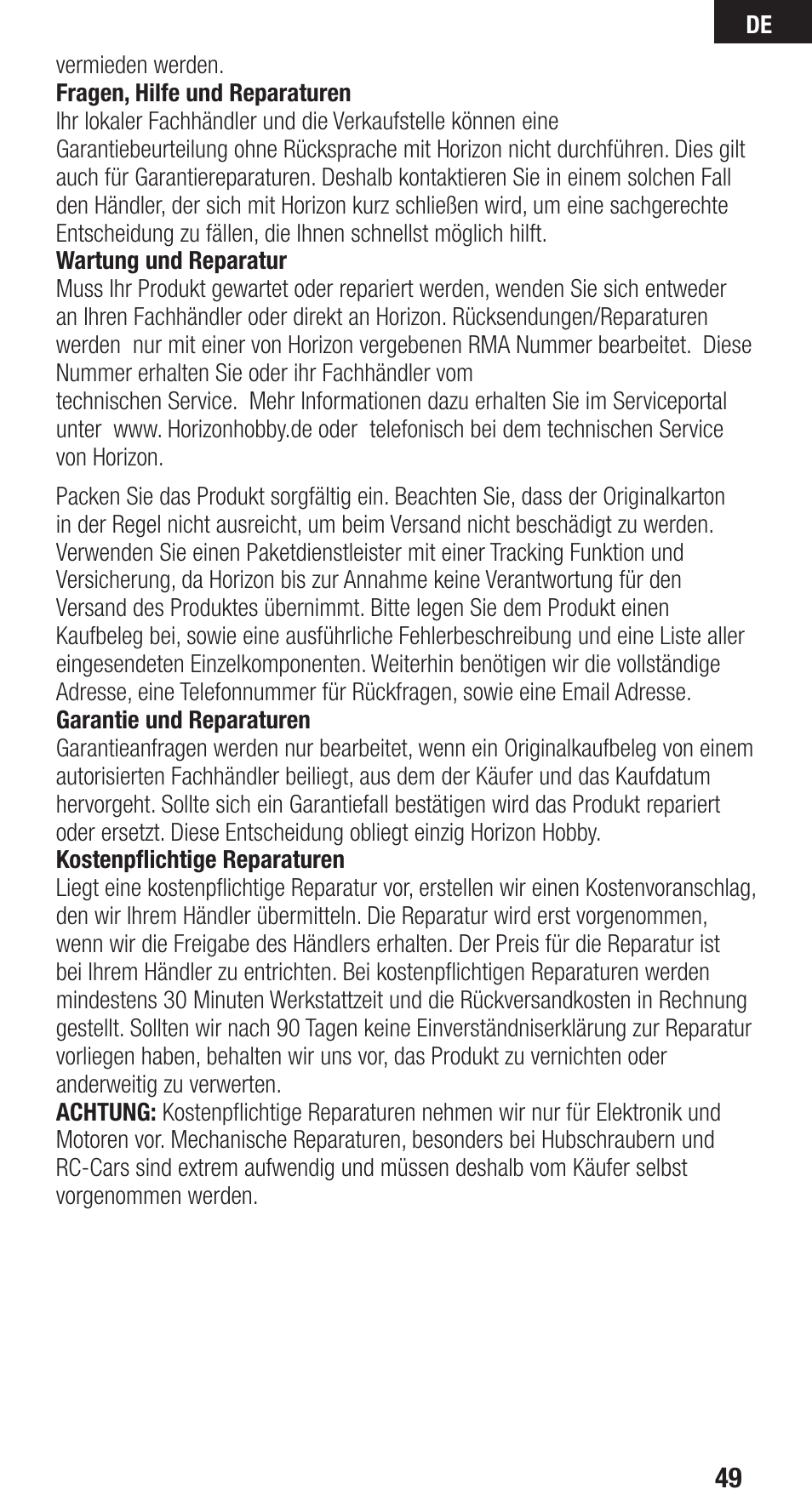 Spektrum SPMAR9110 User Manual | Page 49 / 100