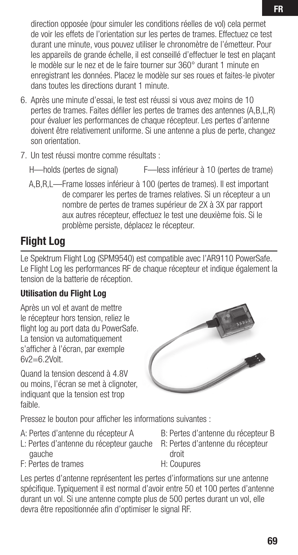 Flight log | Spektrum SPMAR9110 User Manual | Page 69 / 100