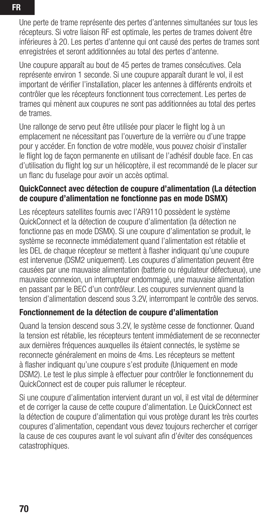 Spektrum SPMAR9110 User Manual | Page 70 / 100