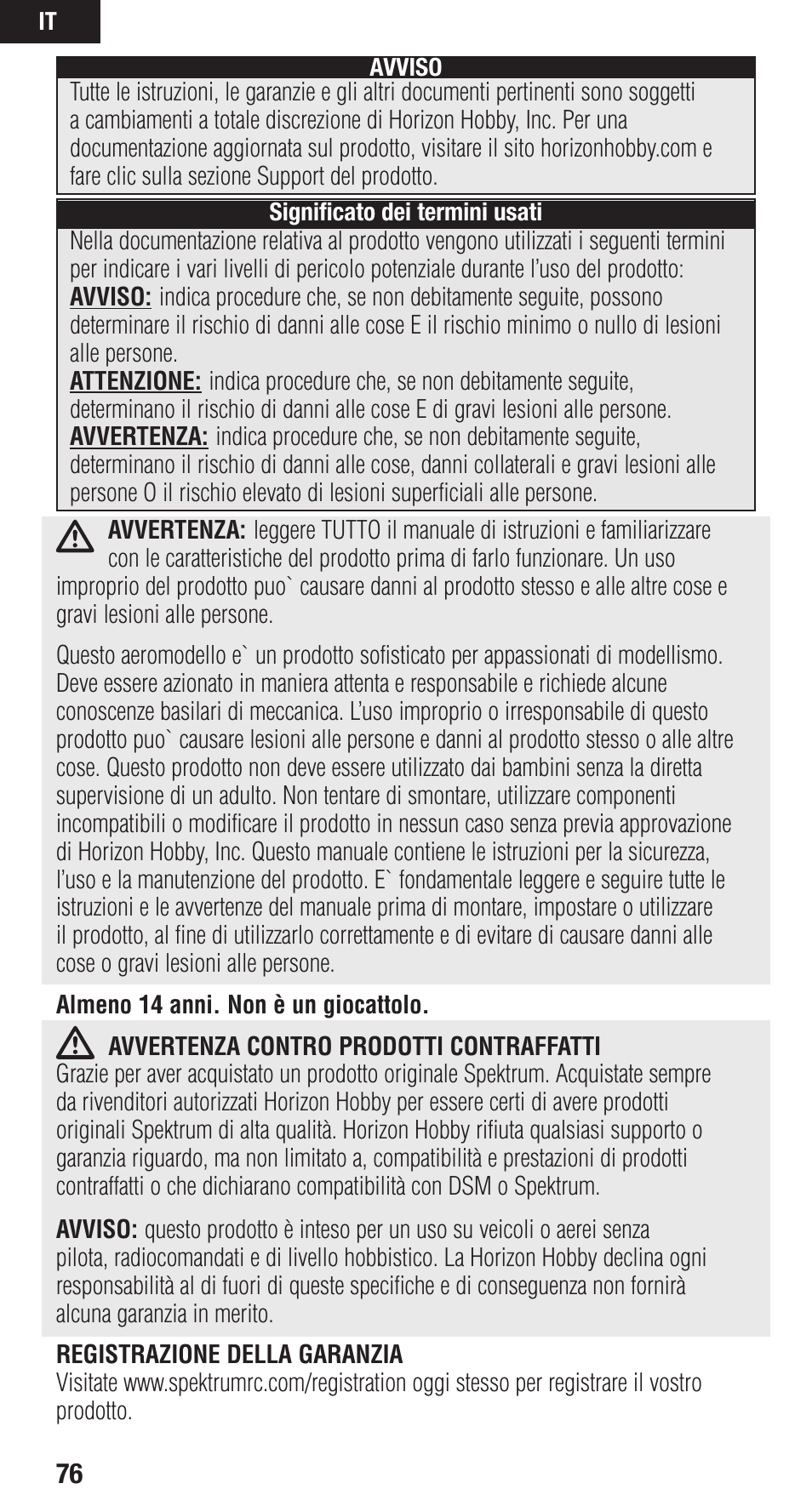 Spektrum SPMAR9110 User Manual | Page 76 / 100