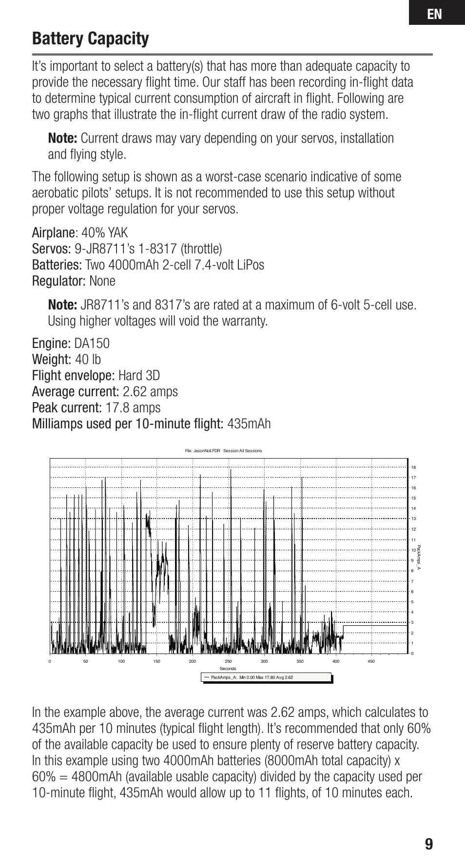 Battery capacity | Spektrum SPMAR9110 User Manual | Page 9 / 100