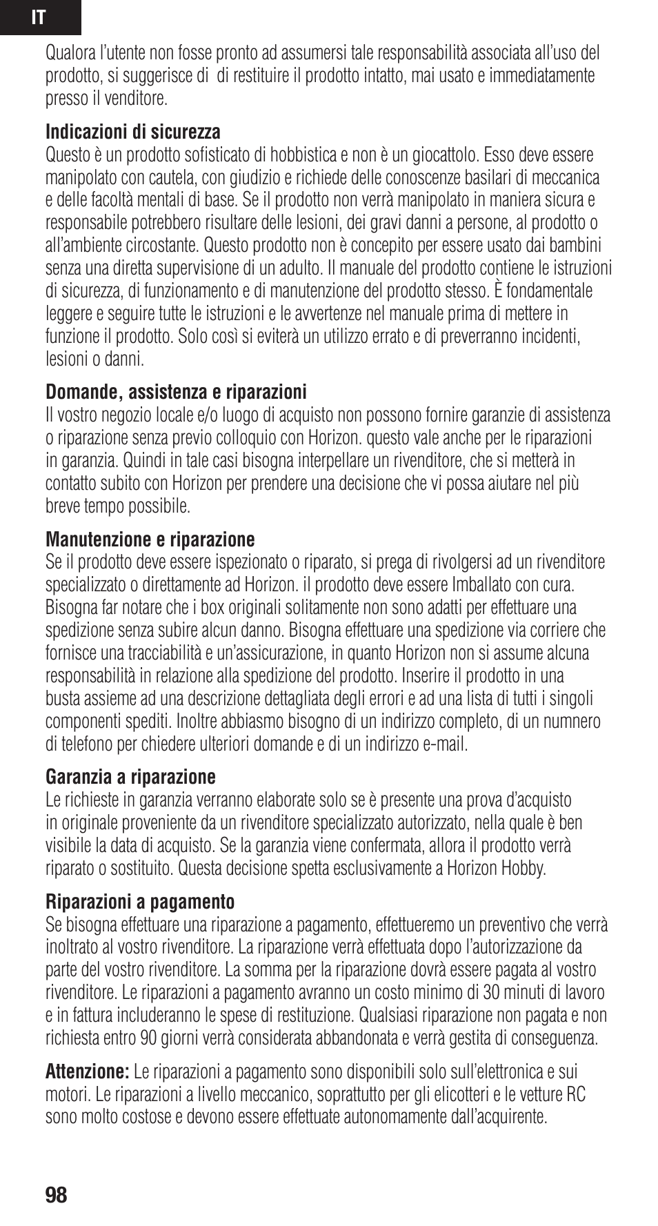 Spektrum SPMAR9110 User Manual | Page 98 / 100