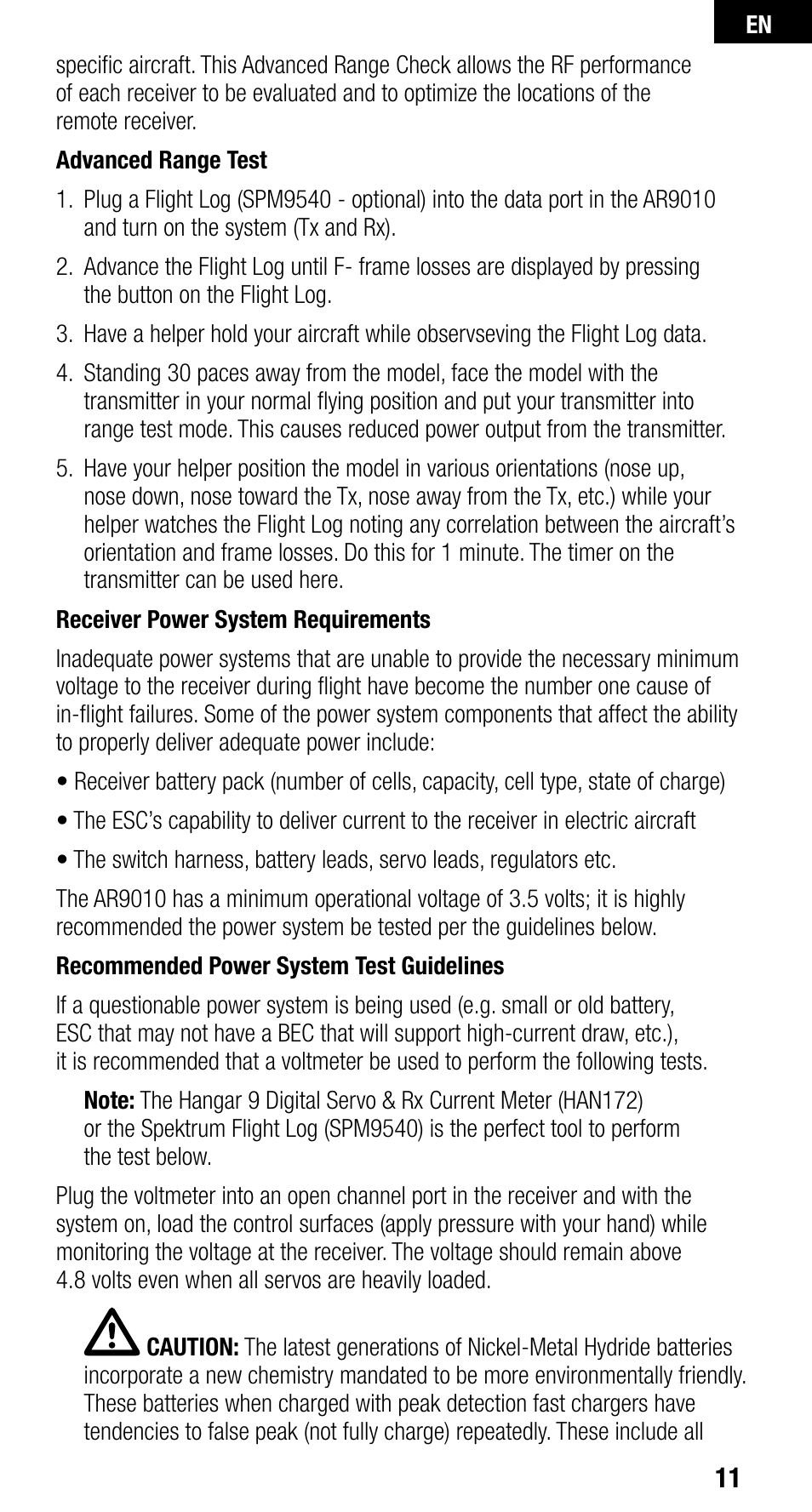 Spektrum SPMAR9010 User Manual | Page 11 / 72