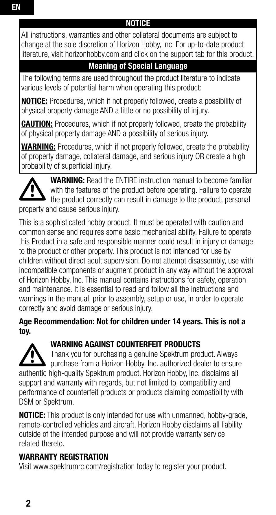 Spektrum SPMAR9010 User Manual | Page 2 / 72