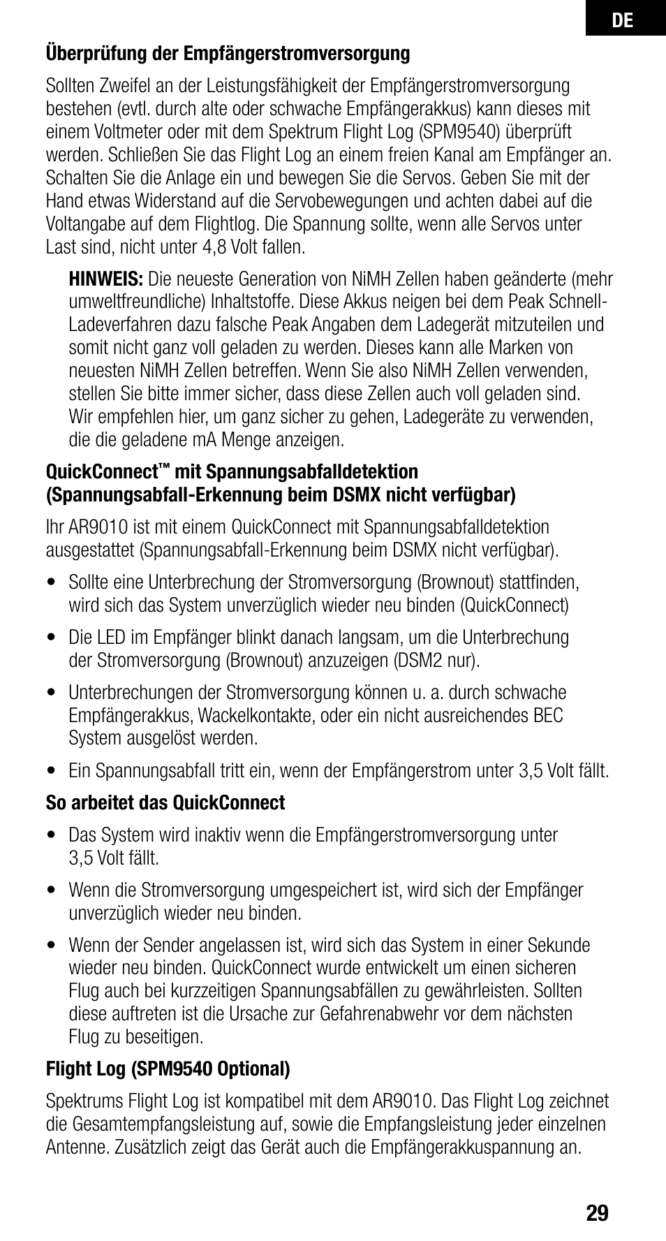 Spektrum SPMAR9010 User Manual | Page 29 / 72