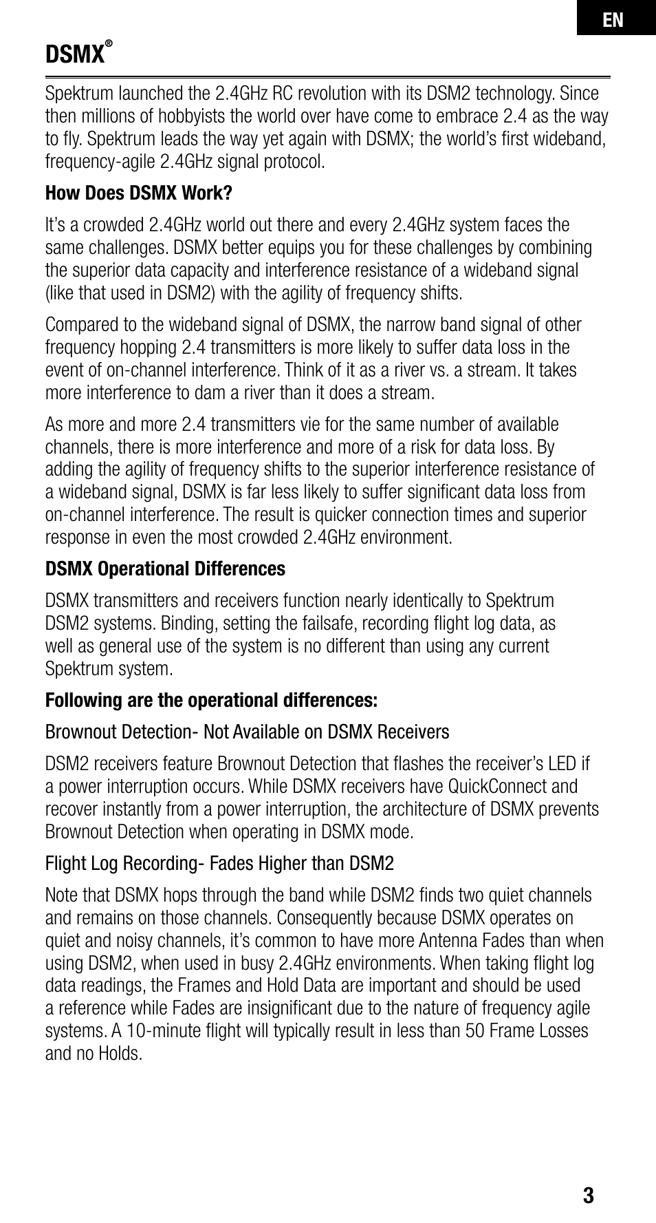 Dsmx | Spektrum SPMAR9010 User Manual | Page 3 / 72