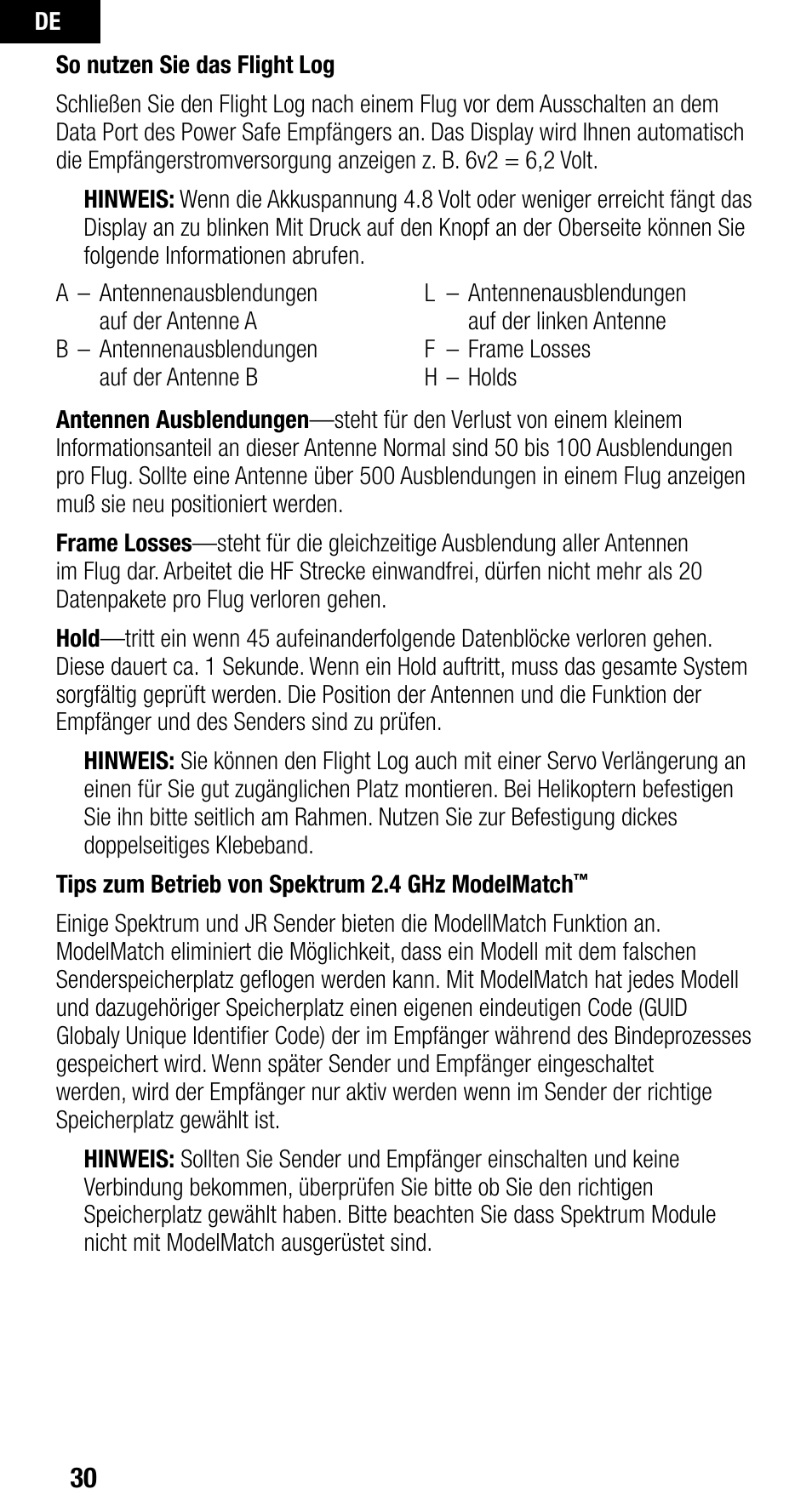 Spektrum SPMAR9010 User Manual | Page 30 / 72