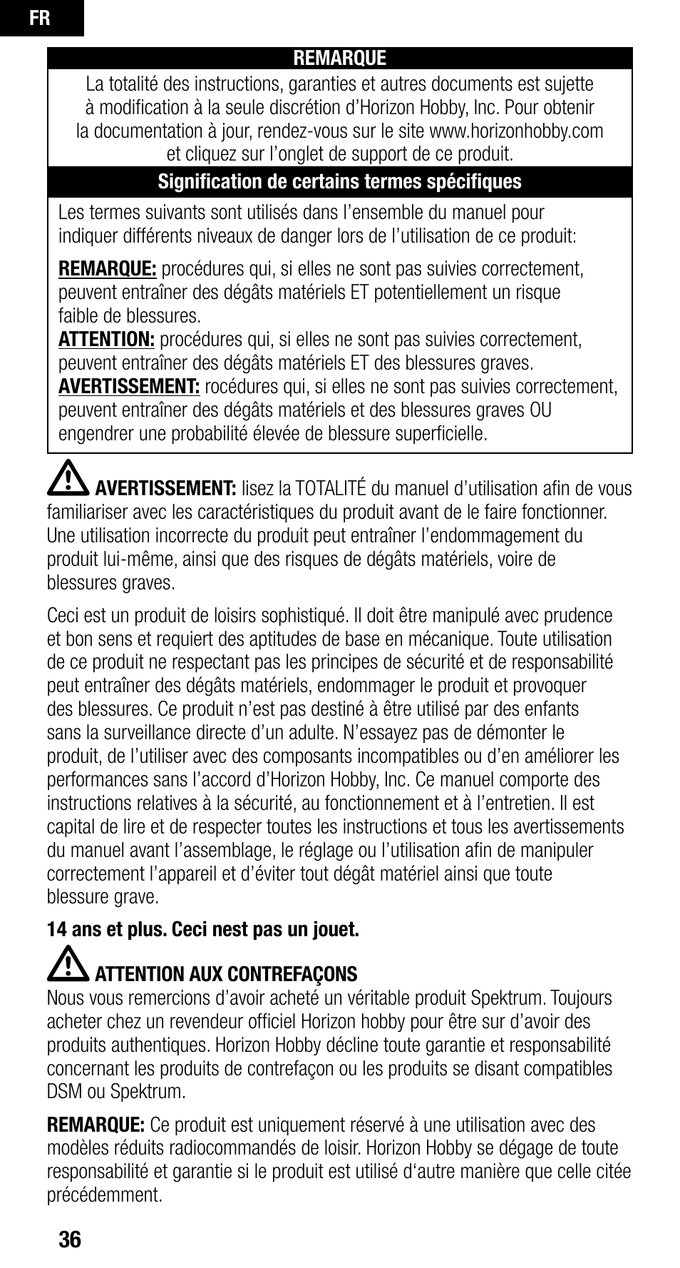 Spektrum SPMAR9010 User Manual | Page 36 / 72