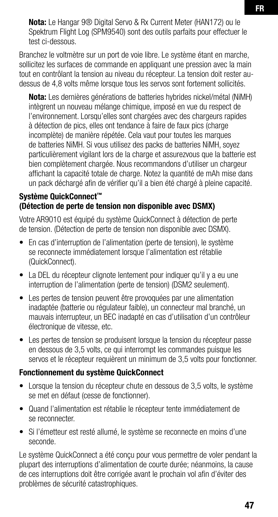 Spektrum SPMAR9010 User Manual | Page 47 / 72