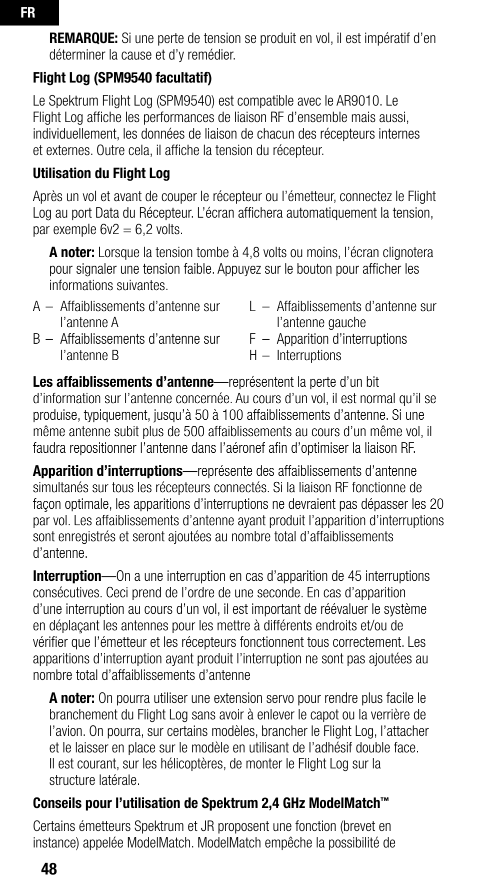 Spektrum SPMAR9010 User Manual | Page 48 / 72